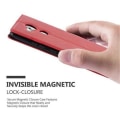 Miniatyrbild 4 av 4: Huawei MATE 8 fodral i APPLE RED från Cadorabo (INVISIBLE MAGNETIC CLOSURE Design) Helt skyddande fodral med flip flik