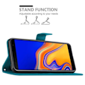 Miniatyrbild 4 av 4: Coque - CADORABO - Samsung Galaxy J4 PLUS - Blommig - Syntetläder - Ställfunktion Blå