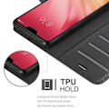 Miniatyrbild 3 av 4: Coque - CADORABO - Xiaomi Mi 8 LITE - Syntetisk läder - Ställfunktion - Magnetisk stängning Svart