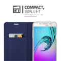 Miniatyrbild 3 av 4: Samsung Galaxy A5 2016 (6) Fodral i KLASSIG MÖRKBLÅT från Cadorabo (METALLIC MATT Design) Helt skyddsfodral med flip flik