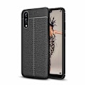 Miniatyrbild 1 av 4: Coque - CADORABO - Huawei P20 - Skydd i silikon TPU - Syntetisk läder - Elegant design Svart