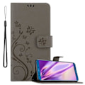 Miniatyrbild 1 av 4: Coque Honor 9 LITE - CADORABO - Grå Blommig - Syntetläder - Ställfunktion - Fack för Kort Blommig grå
