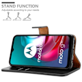 Miniatyrbild 3 av 4: Coque för Motorola MOTO G10/G30 - CADORABO - Svart av Jais - Syntetläder - Ställfunktion - Komplett Skydd KOLSVART
