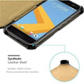 Miniatyrbild 4 av 4: Etui för HTC ONE M10 - CADORABO - Syntetiskt läder - Fullständigt skydd - Fällbart design - Stöd för hörn Piano svart