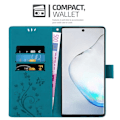 Miniatyrbild 2 av 4: Cadorabo Fodral för Samsung Galaxy NOTE 10 i blått - blommönster Blå