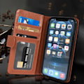 Miniatyrbild 2 av 3: Fodral till Apple iPhone 13 MINI - CADORABO - Fodral i konstläder - Brun - Kortplatsskydd