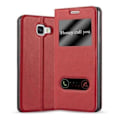 Miniatyrbild 1 av 4: Cadorabo Fodral Samsung Galaxy A5 2016 (6) SAFRAN VIEW RED Fodral Magnetiskt skydd Stöder stativ och fönster