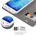 Miniatyrbild 4 av 4: Cadorabo Fodral för Samsung Galaxy J5 2015 (5) GRÅ SVART TYG-IMATISK LÄDER Magnetisk Fodral Skydd Stöder Stand Card Slot