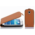 Miniatyrbild 1 av 3: Cadorabo Fodral Samsung Galaxy S4 MINI DESIGN FLIP Style Fodral Fodral Fodral konstläder Struktur HAZEL BRUN