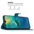 Miniatyrbild 3 av 4: Fodral till Huawei MATE 20 - CADORABO - Blommönster - Imiterat läder - Stativfunktion - 3 kortplatser Blå