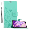 Miniatyrbild 1 av 4: Cadorabo Fodral för Samsung Galaxy A11 / M11 i TURKOS BLOMMA Cover Skyddsfodral Blommig Turkos