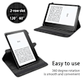 Miniatyrbild 2 av 4: Fodral för Kindle Oasis 2017 (9:e gen.) Etui i SVART Hölster Case Skydd 360 grader konstläder Plånbok Wallet Svart