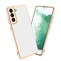 Miniatyrbild 1 av 4: Skyddsfodral - CADORABO - Samsung Galaxy S22 - TPU silikon - Blank - Kameraskydd Vitt guld