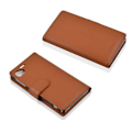 Miniatyrbild 4 av 4: Coque för Sony Xperia Z1 COMPACT Etui i NÖTBRUN Hölster Case Cover Skydd i strukturerad konstläder fack kastanj