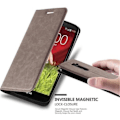 Miniatyrbild 1 av 4: LG G2 Fodral i KAFFEBRUN från Cadorabo (INVISIBLE MAGNETIC CLOSURE Design) Helt skyddsfodral med Flip Flip och