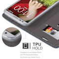 Miniatyrbild 3 av 4: Coque för LG G2 MINI - Cadorabo - Mörkblå Svart - Syntetläder - Ställfunktion - Kortficka MÖRKBLÅ SVART