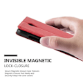 Miniatyrbild 4 av 4: ZTE BLADE L7 Fodral i APPLE RÖD från Cadorabo (INVISIBLE MAGNETIC CLOSURE Design) Helt skyddsfodral med Flip Flip