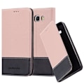 Miniatyrbild 1 av 4: Cadorabo Fodral Samsung Galaxy J7 2016 (6) ROSA SVART konstläder (LÄDER/MOKA) Magnetfodral Fodral stöder kortplats för stativ