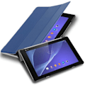 Miniatyrbild 1 av 4: Etui för Sony Xperia Tablet Z2 (10.1 Zoll) Fodral i MÖRKBLA KJOL Tabletfodral Skydd Auto Wake Up Blå