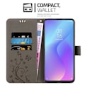 Miniatyrbild 3 av 4: Mobilfodral - CADORABO - Xiaomi Mi 9T / Mi 9T PRO / RedMi K20 - Syntetiskt läder - Blommigt - Ställfunktion Blommig grå