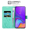 Miniatyrbild 2 av 4: Fodral - CADORABO - Samsung Galaxy A8s - Blommigt konstläder - Magnetisk stängning - Praktiskt stöd Grön