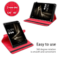 Miniatyrbild 3 av 4: Tablettfodral - CADORABO - ZenPad 3S 10 - Läderimitation - 360° skydd - Integrerat stöd Brun