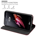 Miniatyrbild 3 av 4: LG X SCREEN Fodral i APPLE RED från Cadorabo (INVISIBLE MAGNETIC CLOSURE Design) Helt skyddsfodral med flipskydd
