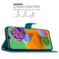 Miniatyrbild 4 av 4: Coque - CADORABO - Samsung Galaxy A90 5G - Similicuir - Blommig - Ställfunktion BLOMMA BLÅ