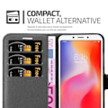 Miniatyrbild 4 av 4: Coque för Xiaomi RedMi 6 Fodral i SVART ONYX Etui Case Cover Skydd med magnetisk stängning Plånbok Svart