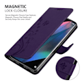 Miniatyrbild 4 av 4: Coque för Oppo FIND X3 PRO - CADORABO - Blomsterskal - Syntetläder - Ställfunktion - Heltäckande skydd Mörk lila