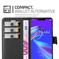 Miniatyrbild 3 av 4: Fodral - CADORABO - Asus ZenFone Max M2 - Imiterat läder - Stativfunktion - 3 kortfack Svart