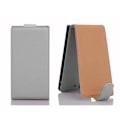 Miniatyrbild 1 av 2: Cadorabo Huawei ASCEND P7 DESIGN FLIP Style Fodral Fodral i konstläder Struktur VIT ALABASTER