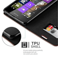 Miniatyrbild 3 av 4: Nokia Lumia 540 Fodral i MEDIUM BRUN från Cadorabo (INVISIBLE MAGNETIC CLOSURE Design) Helt skyddande fodral med flip flik