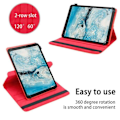 Miniatyrbild 2 av 4: Coque för Lenovo Tab M8 (8 tum) Etui i RÖD Housse Case Cover Skydd 360 grader konstläder Plånbok Wallet Röd