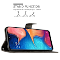 Miniatyrbild 3 av 4: Fodral till Samsung Galaxy A20e - CADORABO - Blomdesign - Imiterat läder - Stativfunktion - 3 kortplatser Grå