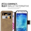 Miniatyrbild 4 av 4: Retroetui för Samsung Galaxy J5 (5) - Modell 2015 - Svart - Syntetläder - Inbyggt fodral Svart