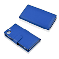 Miniatyrbild 4 av 4: Fodral för Sony Xperia Z1 COMPACT Etui i LJUST BLÅT Hölje Skydd i strukturerad konstläder med fack Blå
