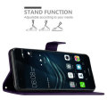 Miniatyrbild 4 av 4: Fodral för Huawei P9 PLUS Fodral i DARK LILAC FLORAL Fodral Fodral Skydd Blommig plånbok Mörk lila