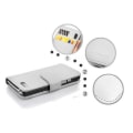 Miniatyrbild 3 av 4: Cadorabo - Fodral Fodral för > HTC DESIRE 600 < – Fodral Fodral Bumper Wallet (med kortplatser) i VIT ALABASTER