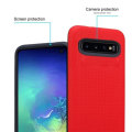 Miniatyrbild 2 av 4: Coque - CADORABO - Samsung Galaxy S10 - Röd - Triangel Design - Stötskydd Röd