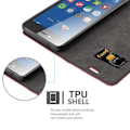 Miniatyrbild 2 av 4: ZTE BLADE L7 Fodral i APPLE RÖD från Cadorabo (INVISIBLE MAGNETIC CLOSURE Design) Helt skyddsfodral med Flip Flip