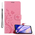 Miniatyrbild 1 av 4: Etui för Samsung Galaxy A21 - CADORABO - ROSA FLORAL - Syntetskinn - Ställfunktion - Plats för kort ROSENFLORTLAR
