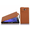 Miniatyrbild 1 av 2: Cadorabo Sony Xperia M2 DESIGN FLIP-stil Fodral Skal i konstläder Struktur HAZEL BRUN