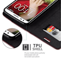 Miniatyrbild 3 av 4: LG G2 fodral i APPLE RED från Cadorabo (INVISIBLE MAGNETIC CLOSURE Design) Helt skyddande fodral med flip flik