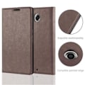Miniatyrbild 3 av 4: Google NEXUS 6-fodral i kaffebrunt från Cadorabo (INVISIBLE MAGNETIC CLOSURE Design) Helt skyddsfodral med flipflik