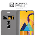 Miniatyrbild 4 av 4: Coque för Samsung Galaxy M21/M30s - CADORABO - Bokfodral - Syntetläder - Grå Svart - Magnetisk Stängning MÖRKGRÅ