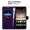 Miniatyrbild 3 av 4: Fodral för Huawei MATE 9 Fodral i DARK LILAC FLORAL Fodral Fodral Skydd Blommig plånbok Mörk lila