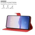 Miniatyrbild 2 av 4: Fodral - CADORABO - MEIZU 16Xs - Rött konstläder - Stativfunktion - Kortfack Röd