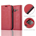 Miniatyrbild 2 av 4: Samsung Galaxy J1 MINI 2016 (6) Fodral i APPLE RED från Cadorabo (INVISIBLE MAGNETIC CLOSURE Design) Skyddsfodral