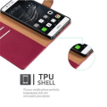 Miniatyrbild 4 av 4: Cadorabo Huawei P9 Fodral CHERRY RED LUXURY Magnetisk skyddsfodral som stöder stativ och kortplats